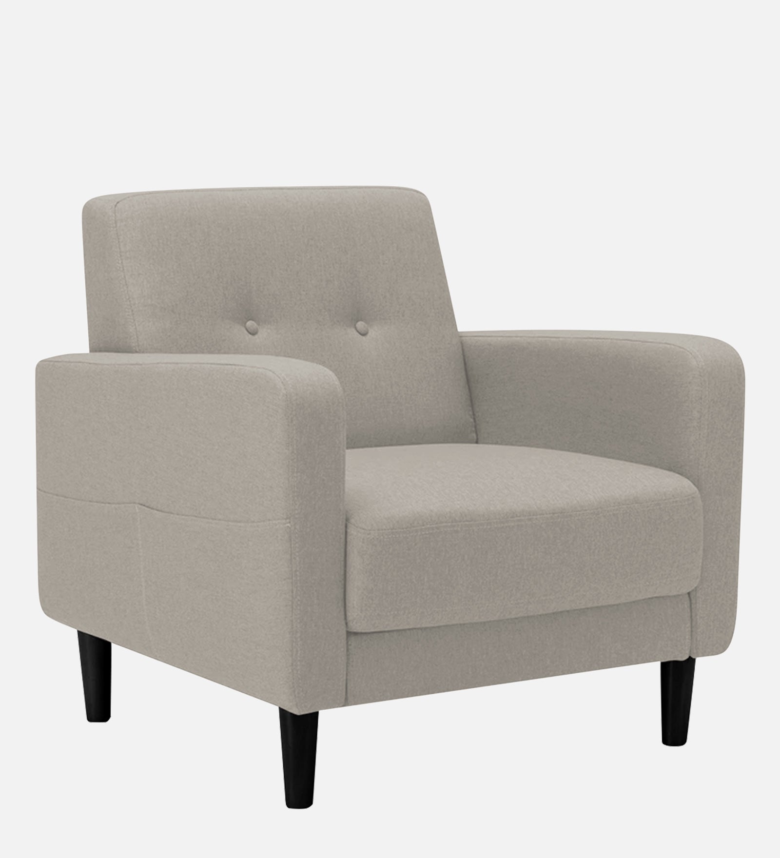 Marq Fabric 1 Seater Sofa in Ash Grey Colour