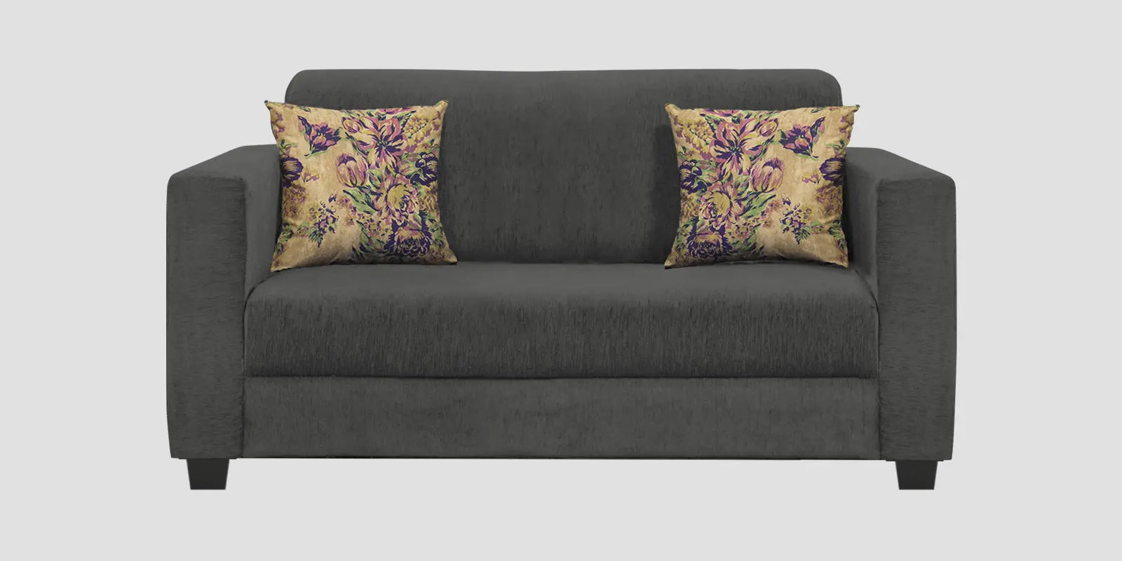 Lipu Fabric 2 Seater Sofa In Charcoal Grey Colour Febonic Living