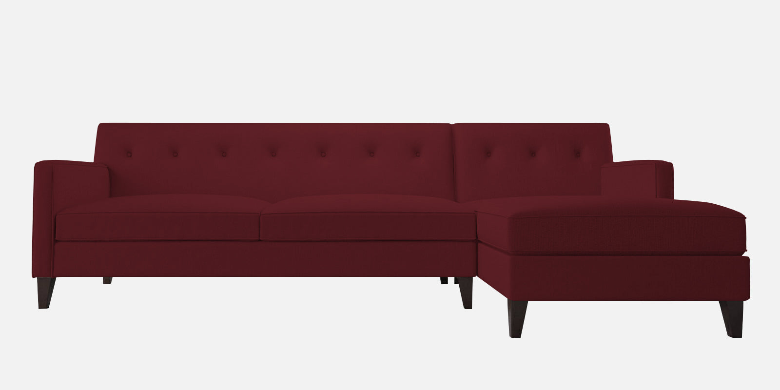 Miller Fabric LHS Sectional Sofa (3+Lounger) In Blood Maroon Colour - Febonic Living