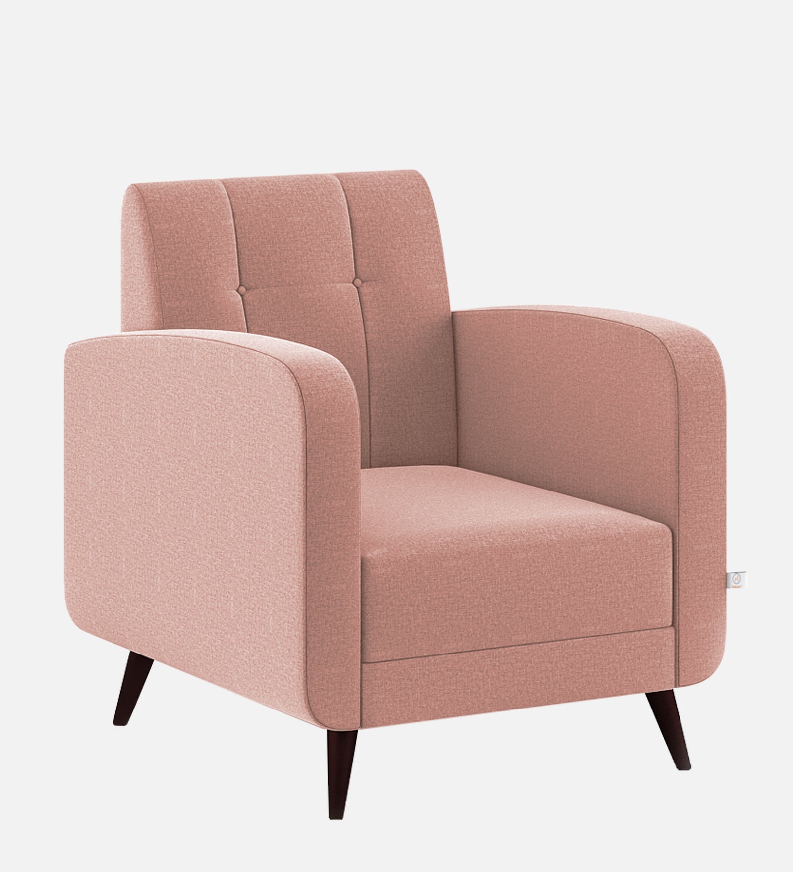 Wiki Velvet 1 Seater Sofa In Blush Pink Colour - Febonic Living