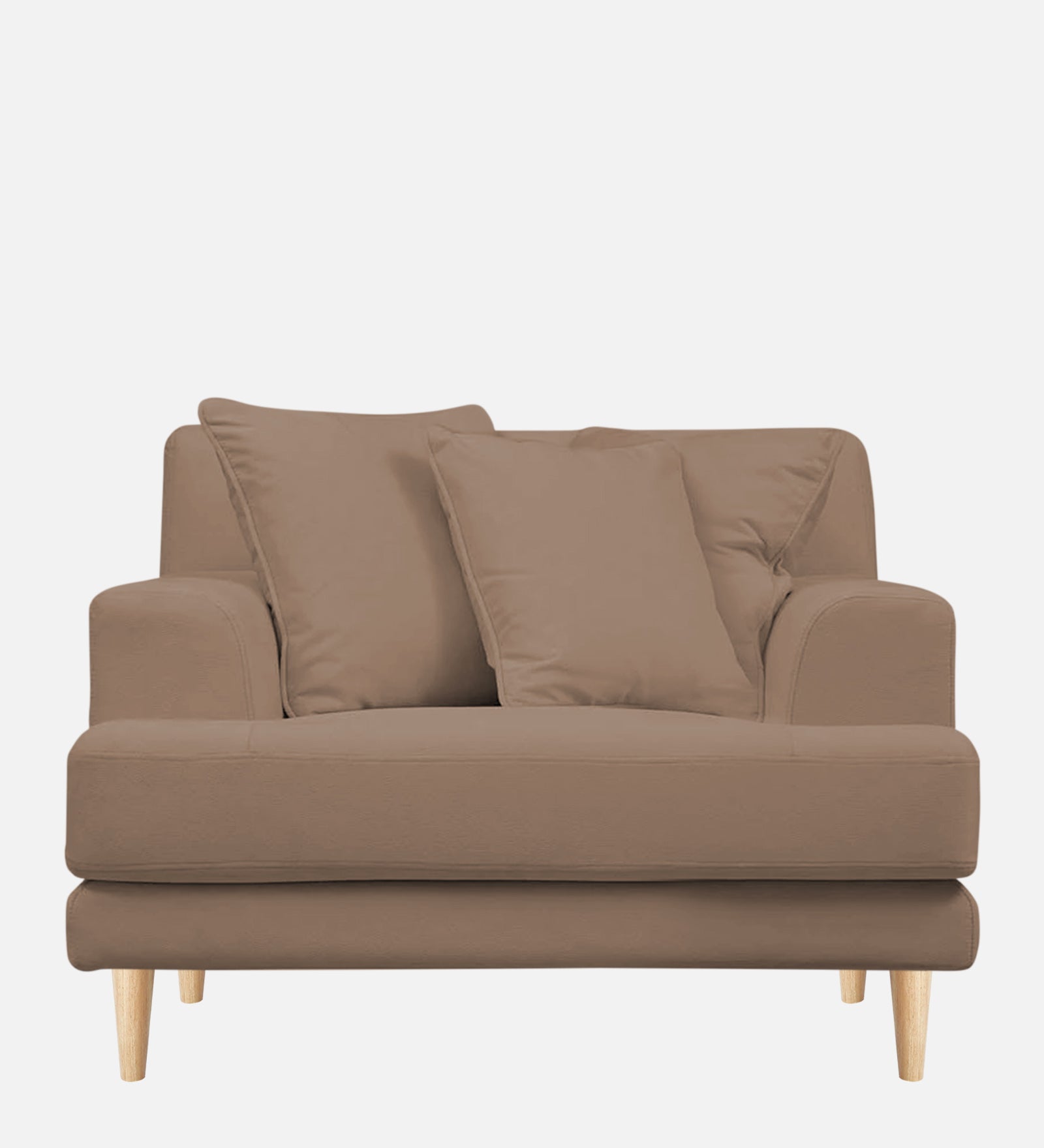 Woody Fabric 1 Seater Sofa In Wheat Beige Colour - Febonic Living
