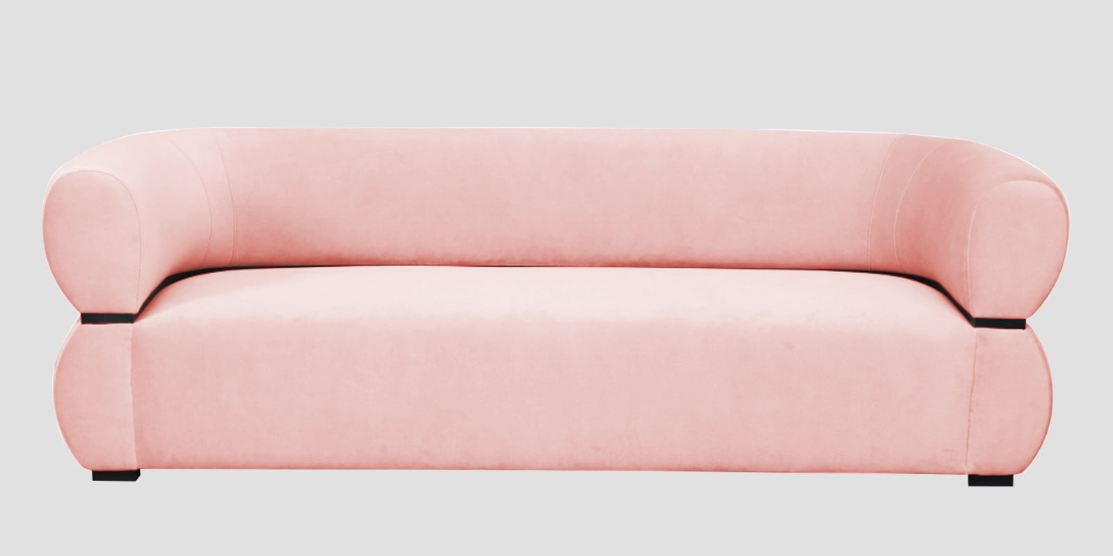 Kula Velvet 3 Seater Sofa In Millennial Pink Colour - Febonic Living