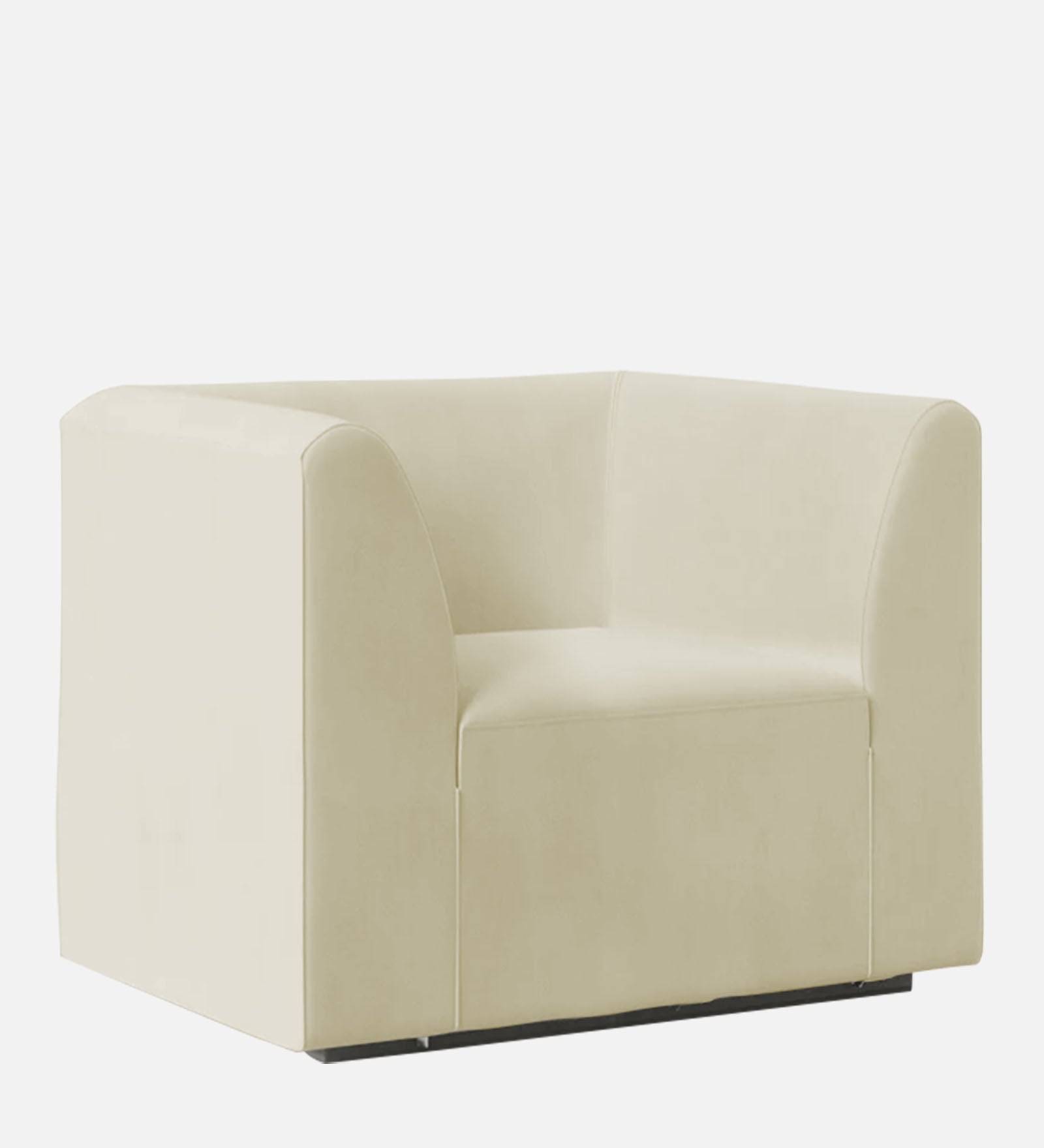 Bufa Velvet 1 Seater Sofa in Warm White Colour