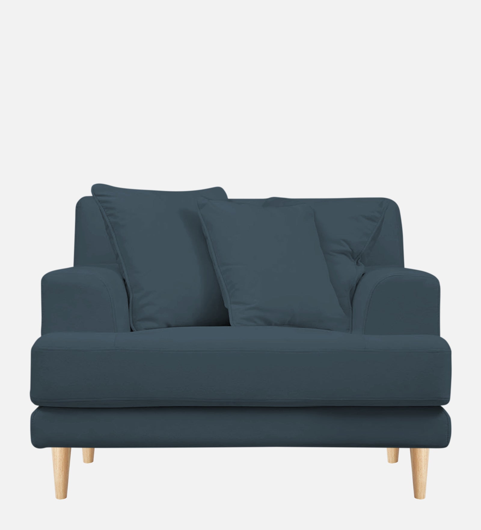 Woody Fabric 1 Seater Sofa In Cobalt Blue Colour - Febonic Living
