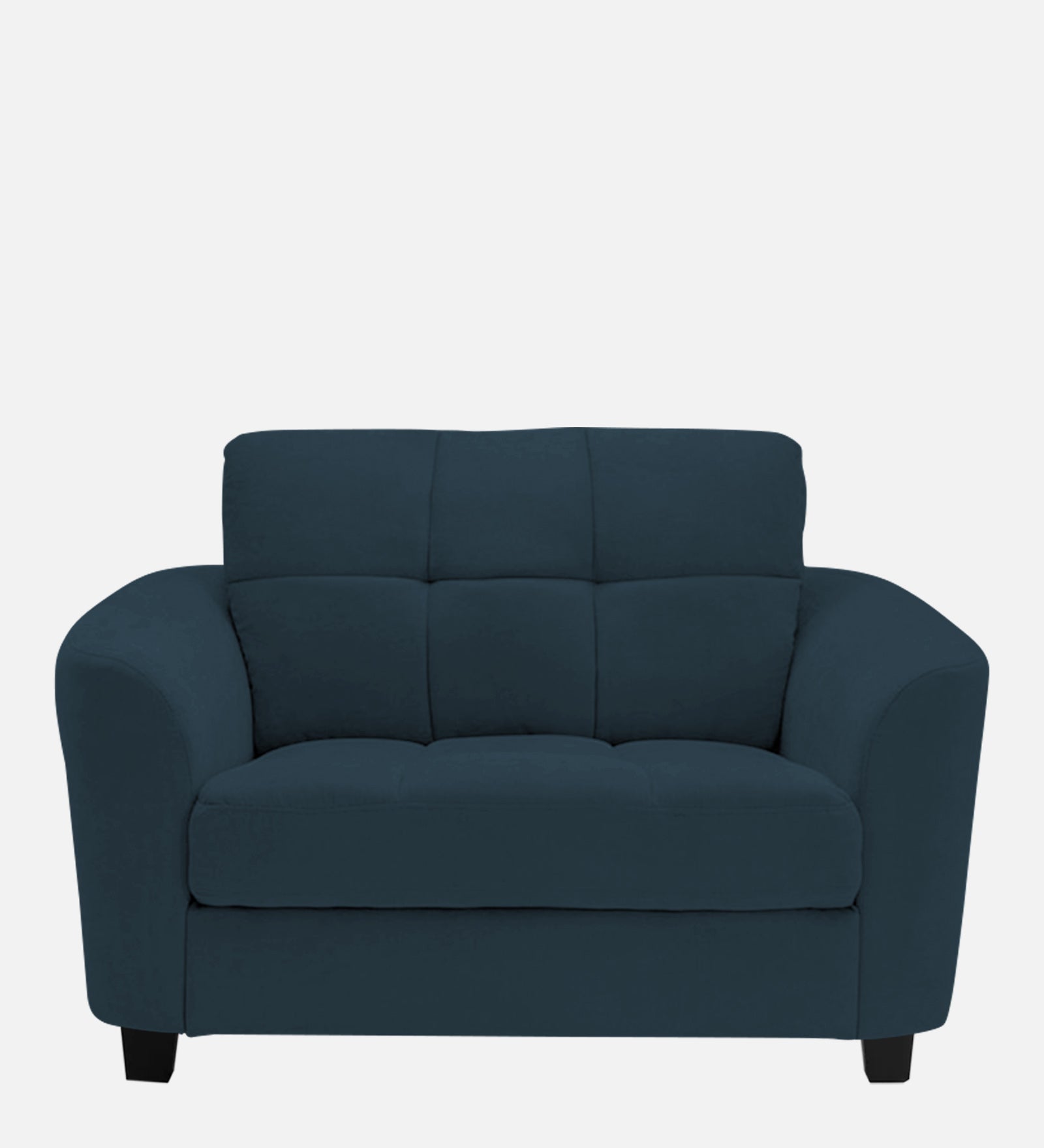 Mulan Fabric 1 Seater Sofa In Cool Blue Colour - Febonic Living
