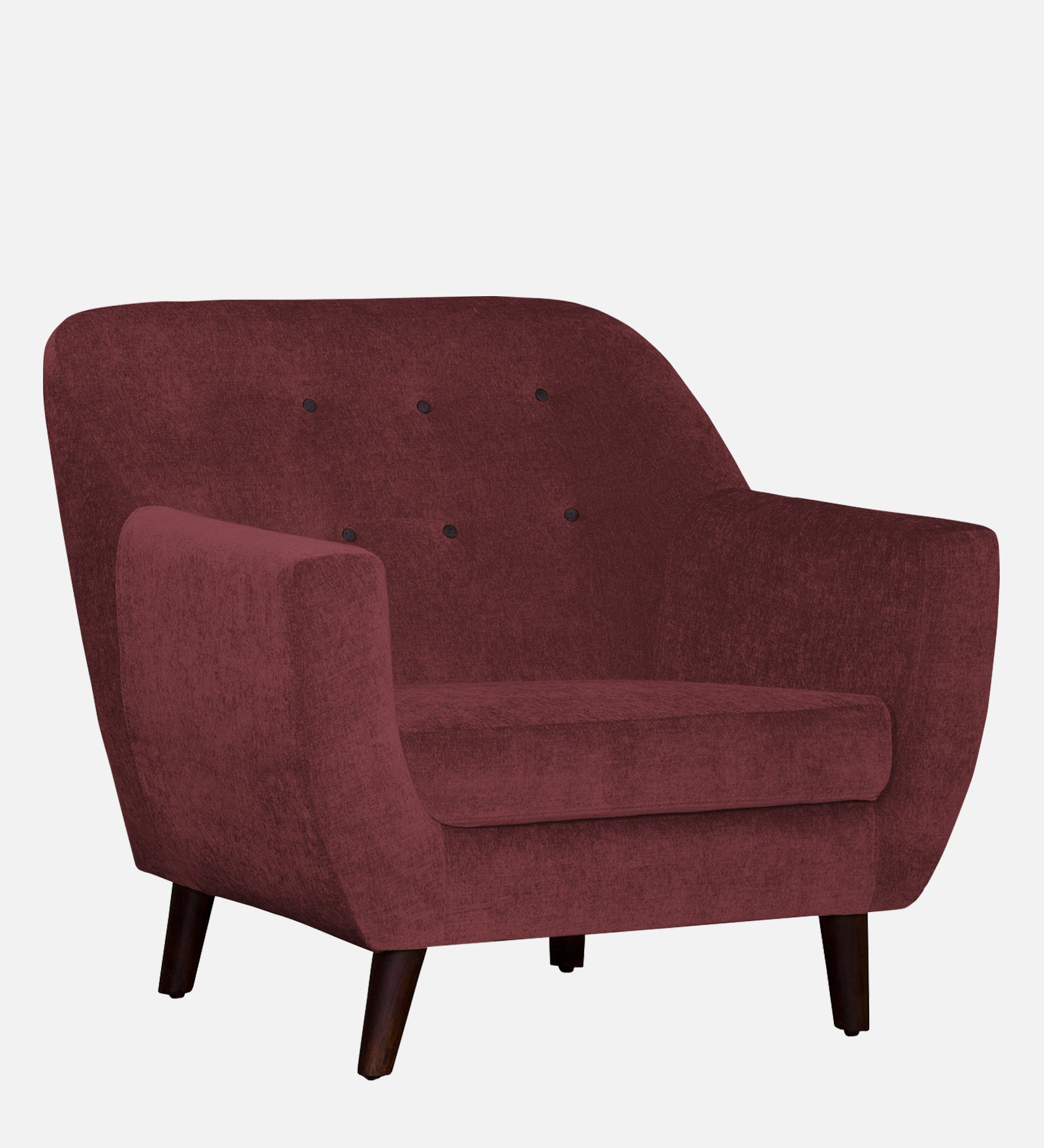 German Fabric 1 Seater Sofa In Blaze Red Colour - Febonic Living