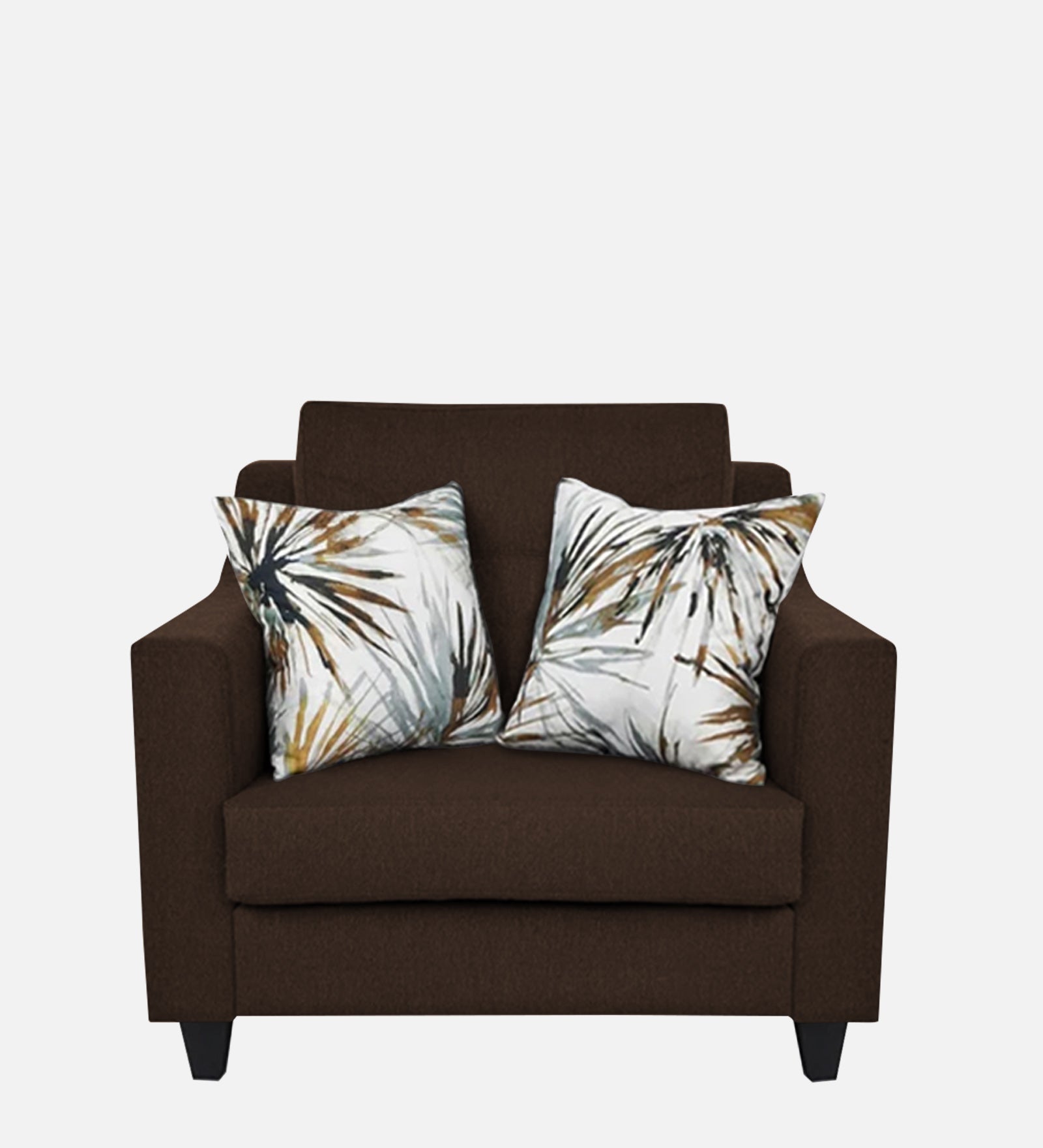 Welly Fabric 1 Seater Sofa In Cidar Brown Colour - Febonic Living