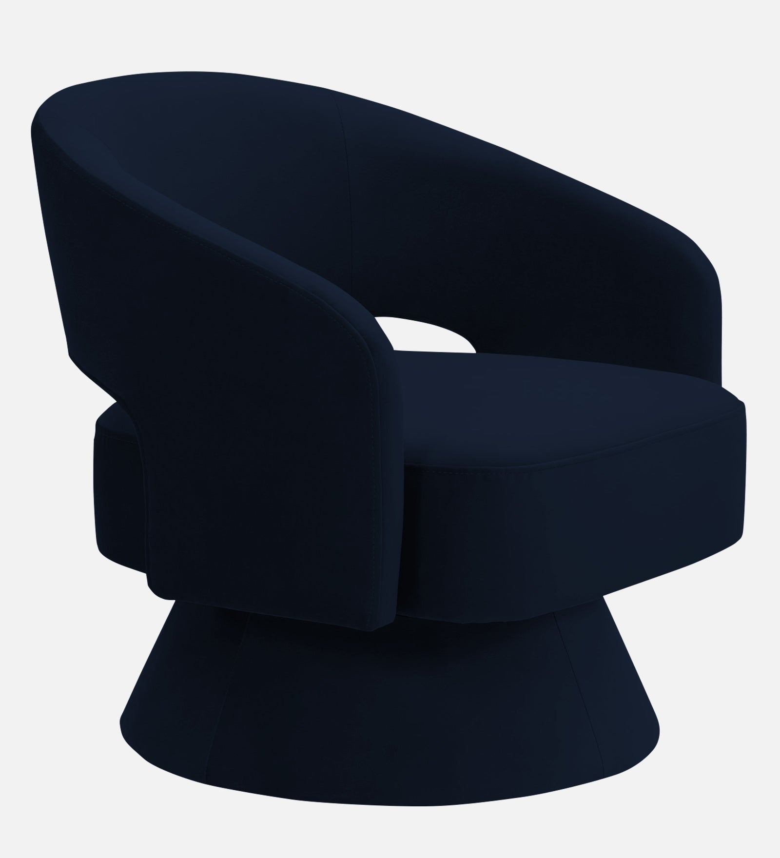 Pendra Velvet Swivel Chair In Dark Blue Colour - Febonic Living