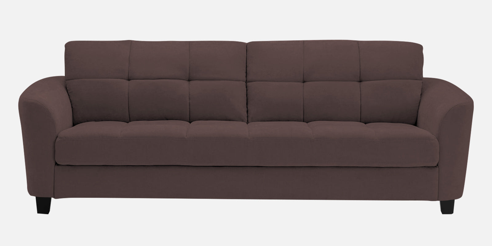 Mulan Fabric 3 Seater Sofa In Night Brown Colour - Febonic Living