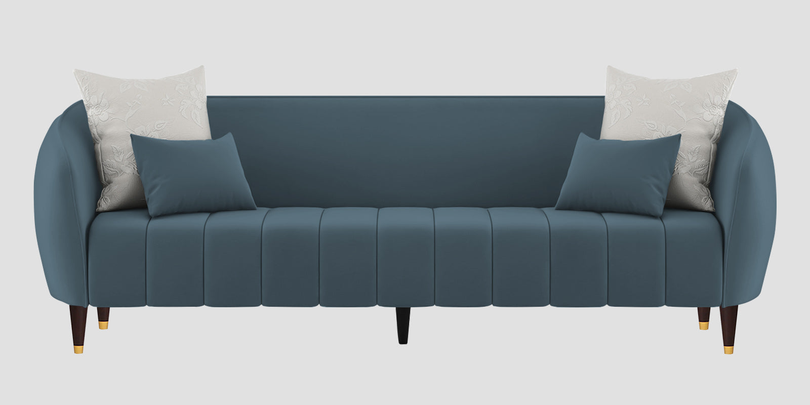 Hairo Velvet 3 Seater Sofa In Oxford Blue Colour - Febonic Living