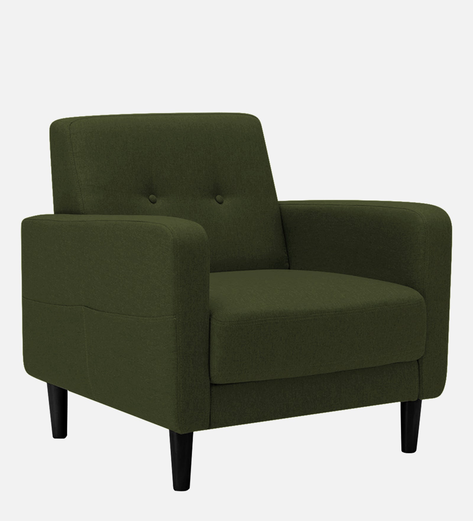 Marq Fabric 1 Seater Sofa In Olive Green Colour - Febonic Living