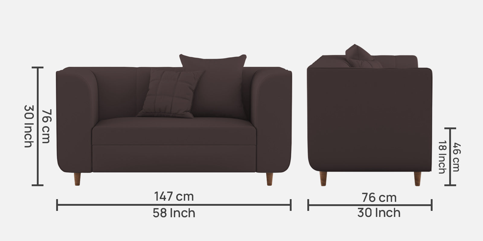 Sumo Velvet 2 Seater Sofa In Mocha Brown Colour - Febonic Living