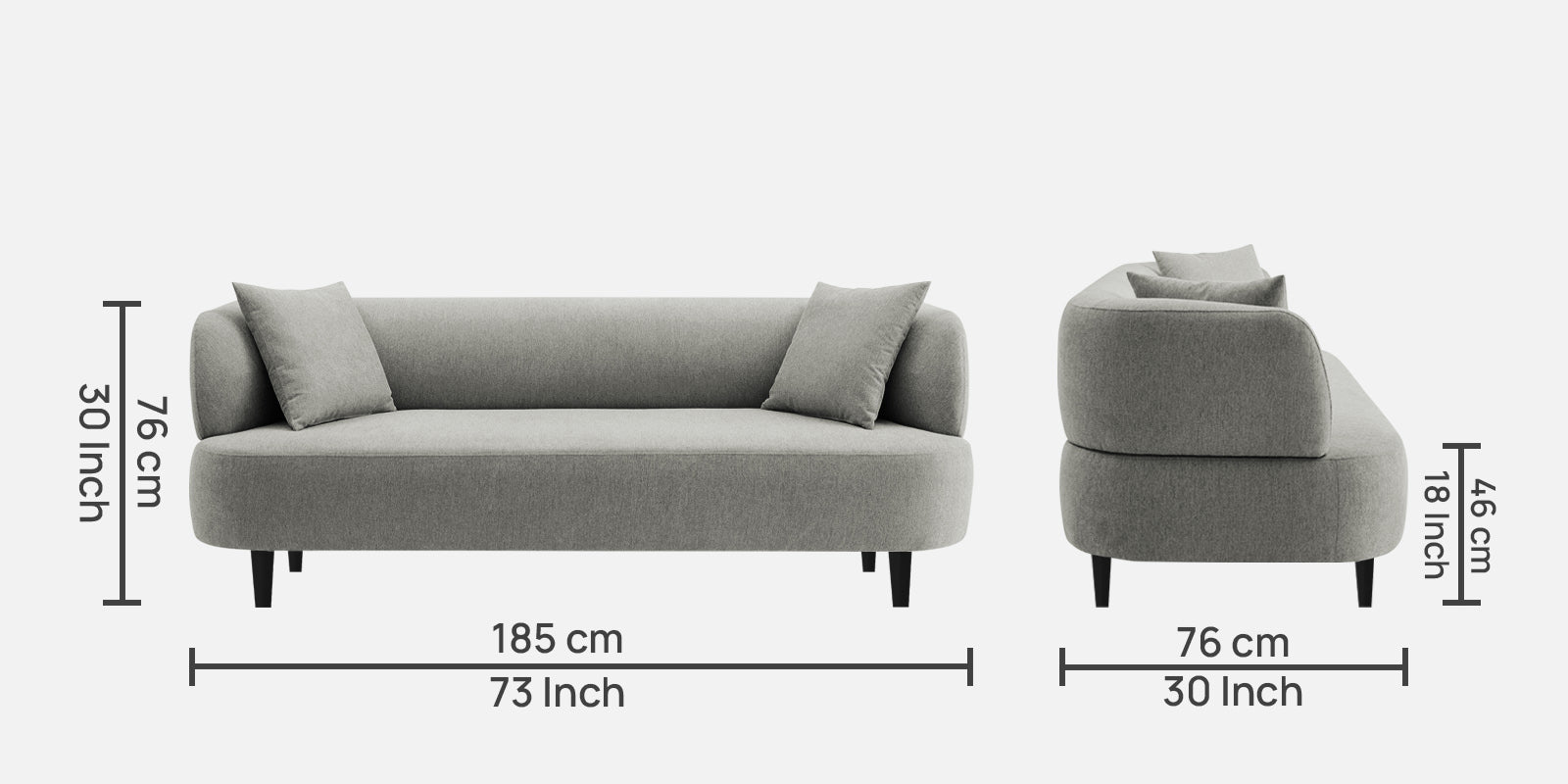 Carson Fabric 3 Seater Sofa in Turtle Green Colour