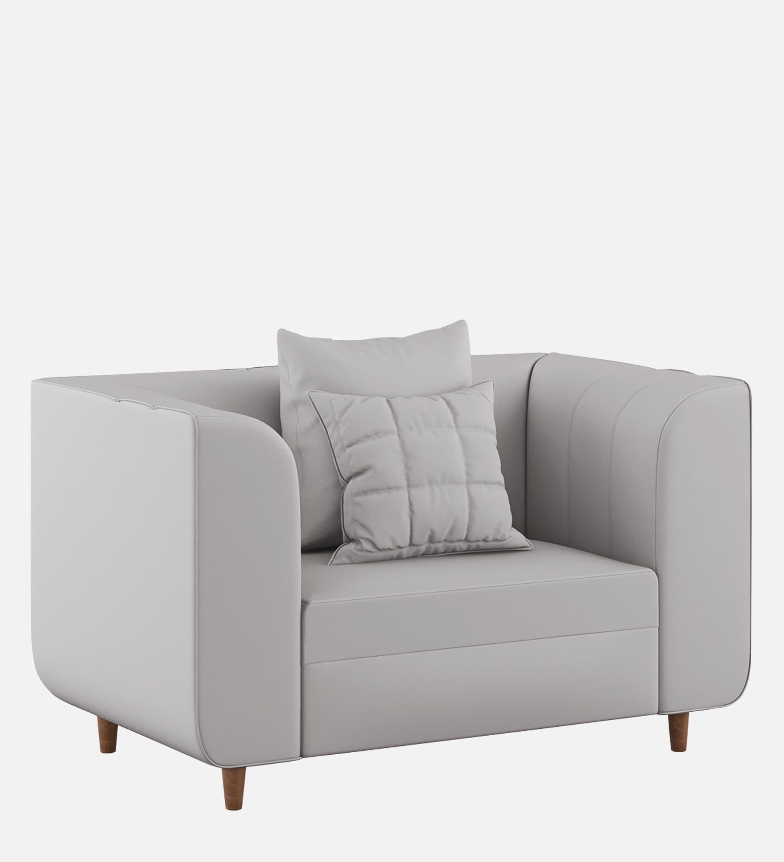 Sumo Velvet 1 Seater Sofa In Light Grey Colour - Febonic Living
