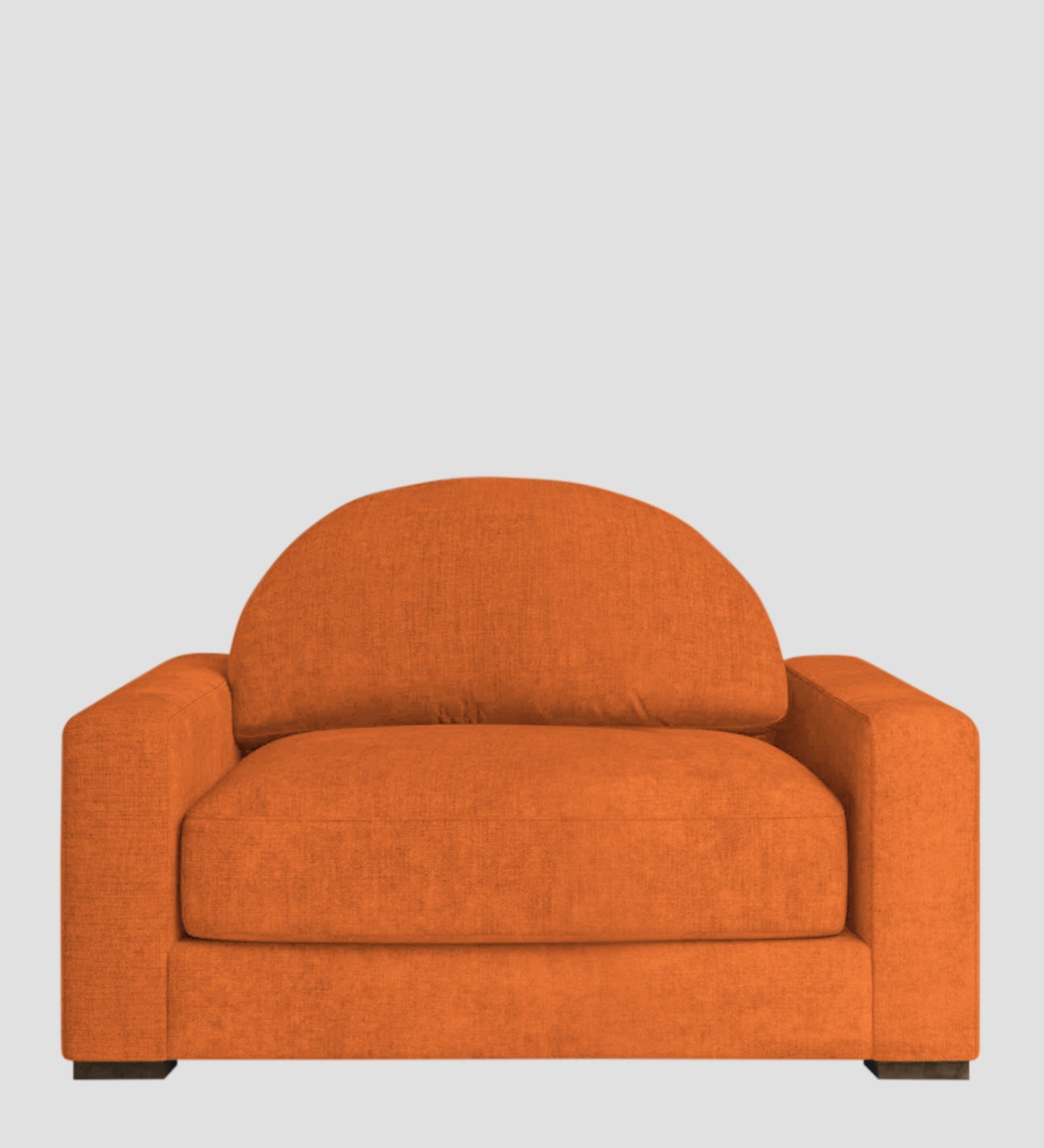 Dara Fabric 1 Seater Sofa In Vivid Orange Colour - Febonic Living