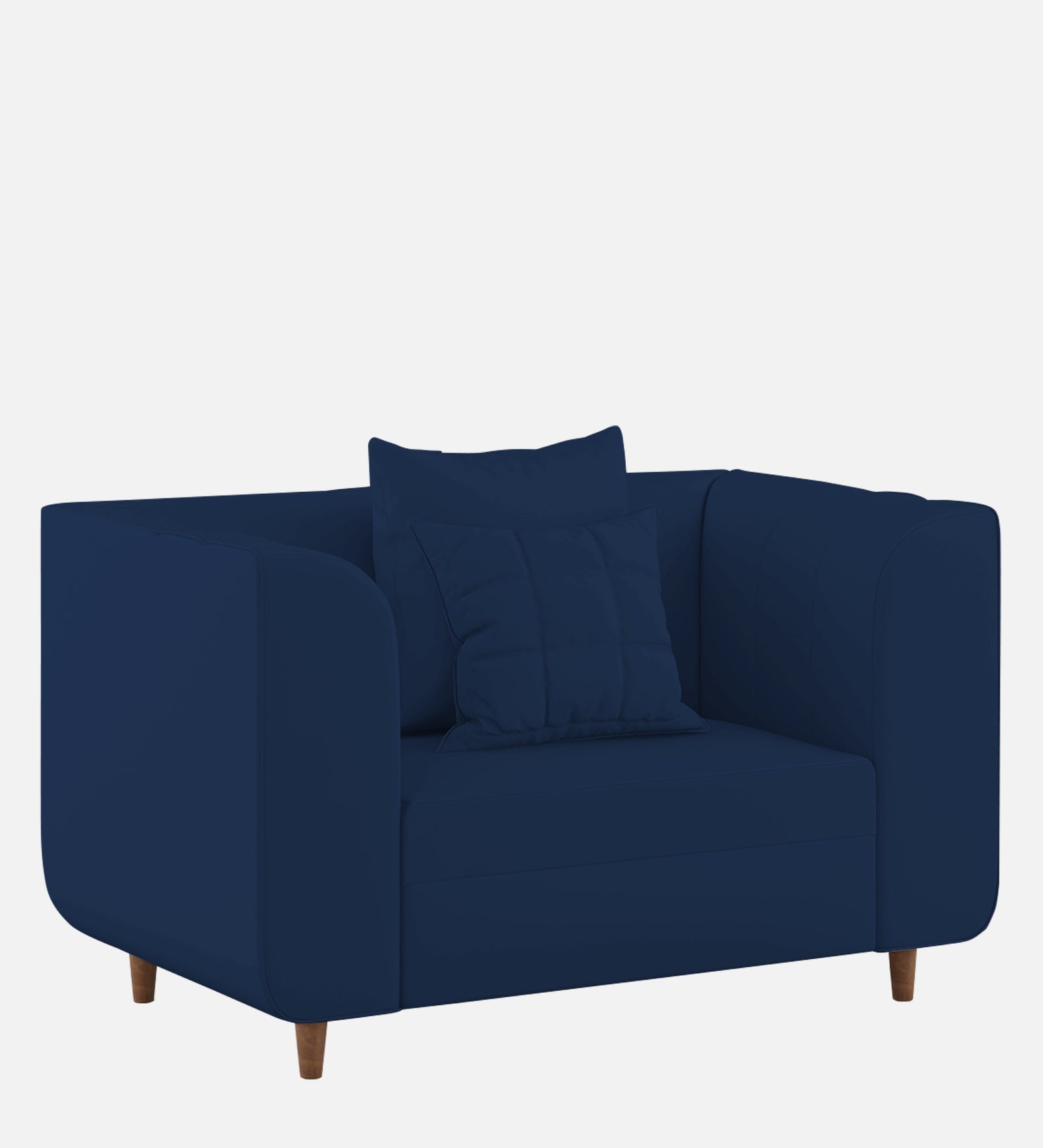 Sumo Velvet 1 Seater Sofa In Imperial Blue Colour - Febonic Living