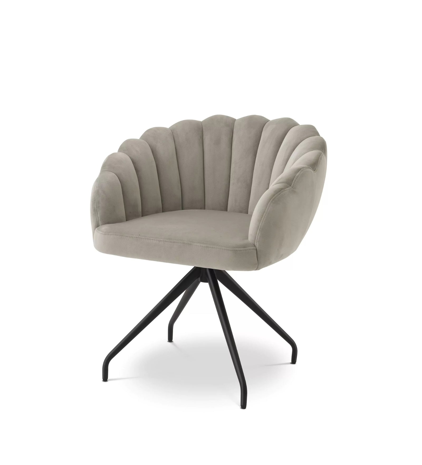 Bruno Velvet Swivel Chair In Cream Beige Colour - Febonic Living