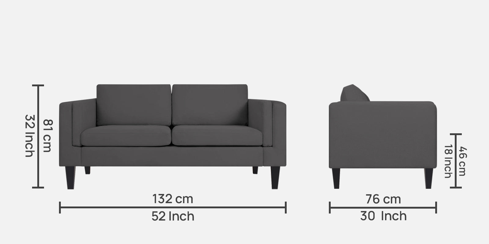 Jasper Velvet 2 Seater Sofa In Davy grey Colour - Febonic Living