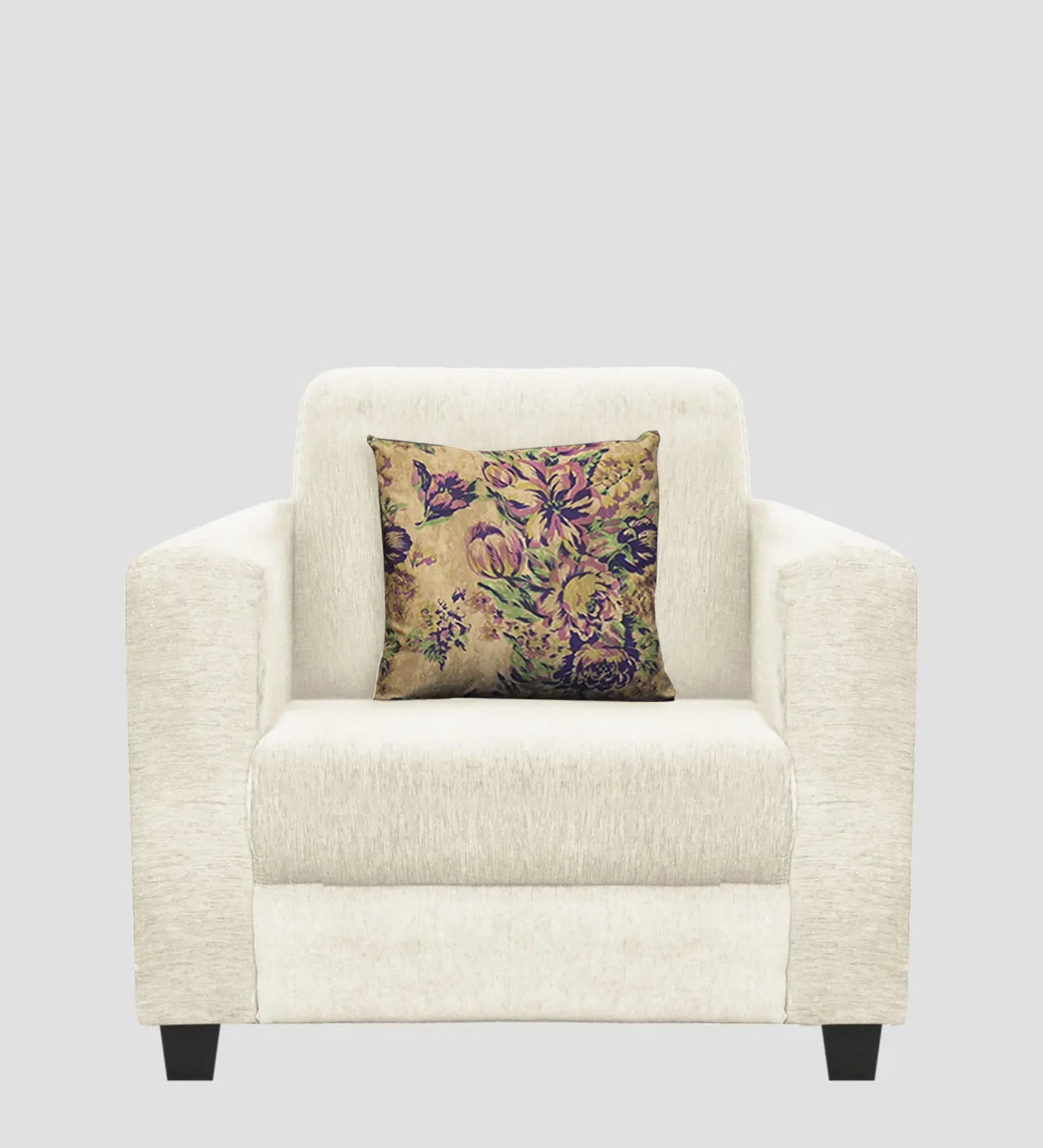 Lipu Fabric 1 Seater Sofa In Ivory Cream Colour Febonic Living