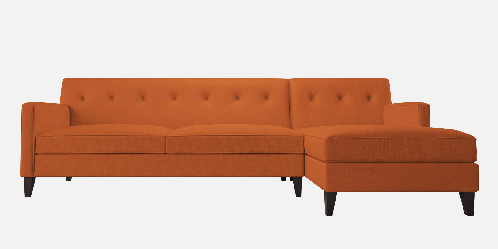 Miller Fabric LHS Sectional Sofa (3+Lounger) In Vivid Orange Colour - Febonic Living