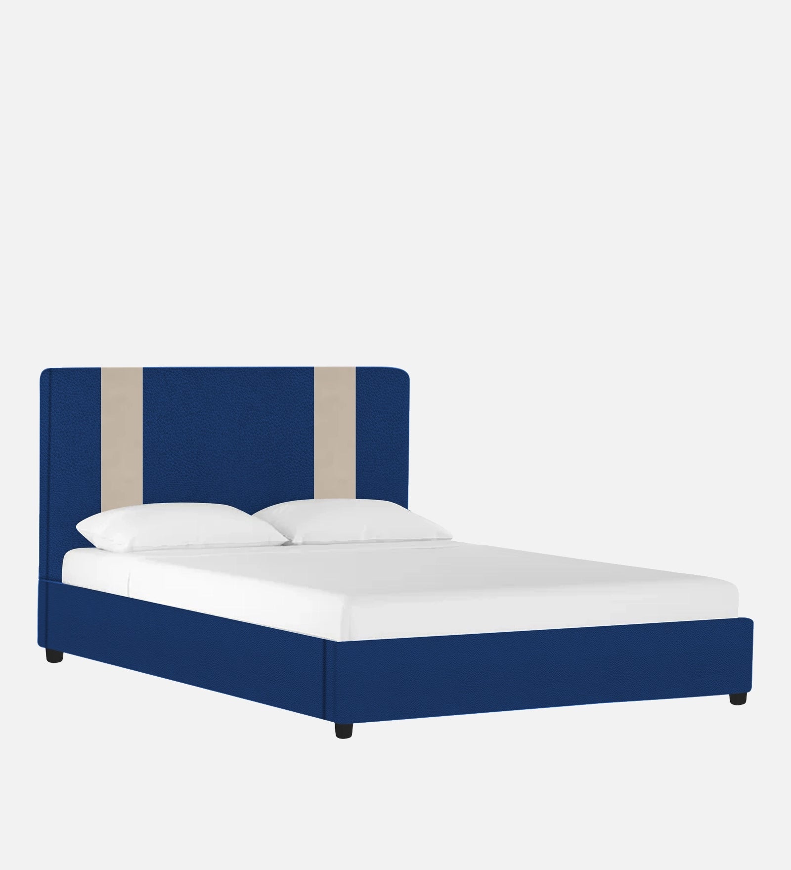 Alisha Leather King Size Bed in Blue Colour - Febonic Living