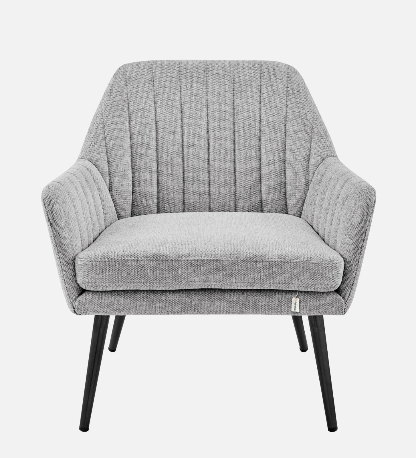 Bella Fabric Arm Chair In Lit Grey Colour - Febonic Living