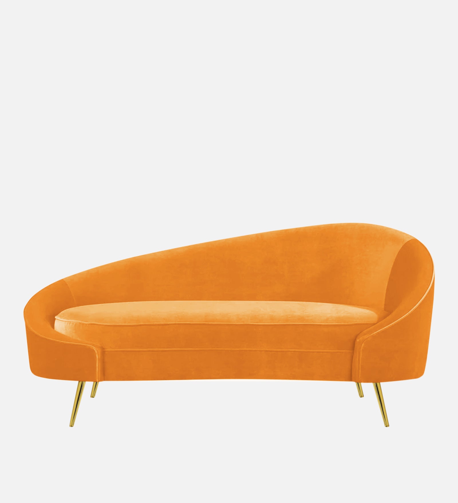 Cely Velvet LHS Chaise Lounger In Tangerine Orange Colour - Febonic Living
