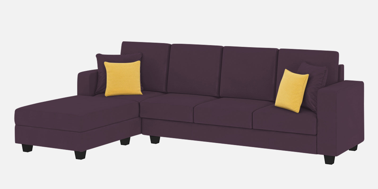 Nabi Fabric RHS Sectional Sofa (3+Lounger) In Greek Purple Colour - Febonic Living