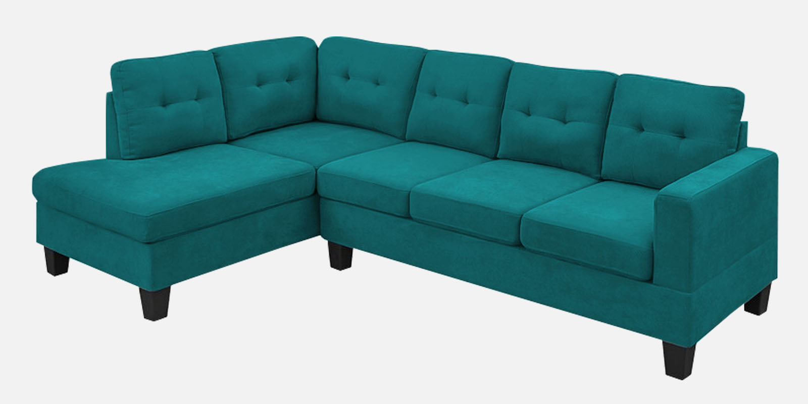 Thomas Fabric RHS Sectional Sofa (3+Lounger) In Sea Green Colour - Febonic Living
