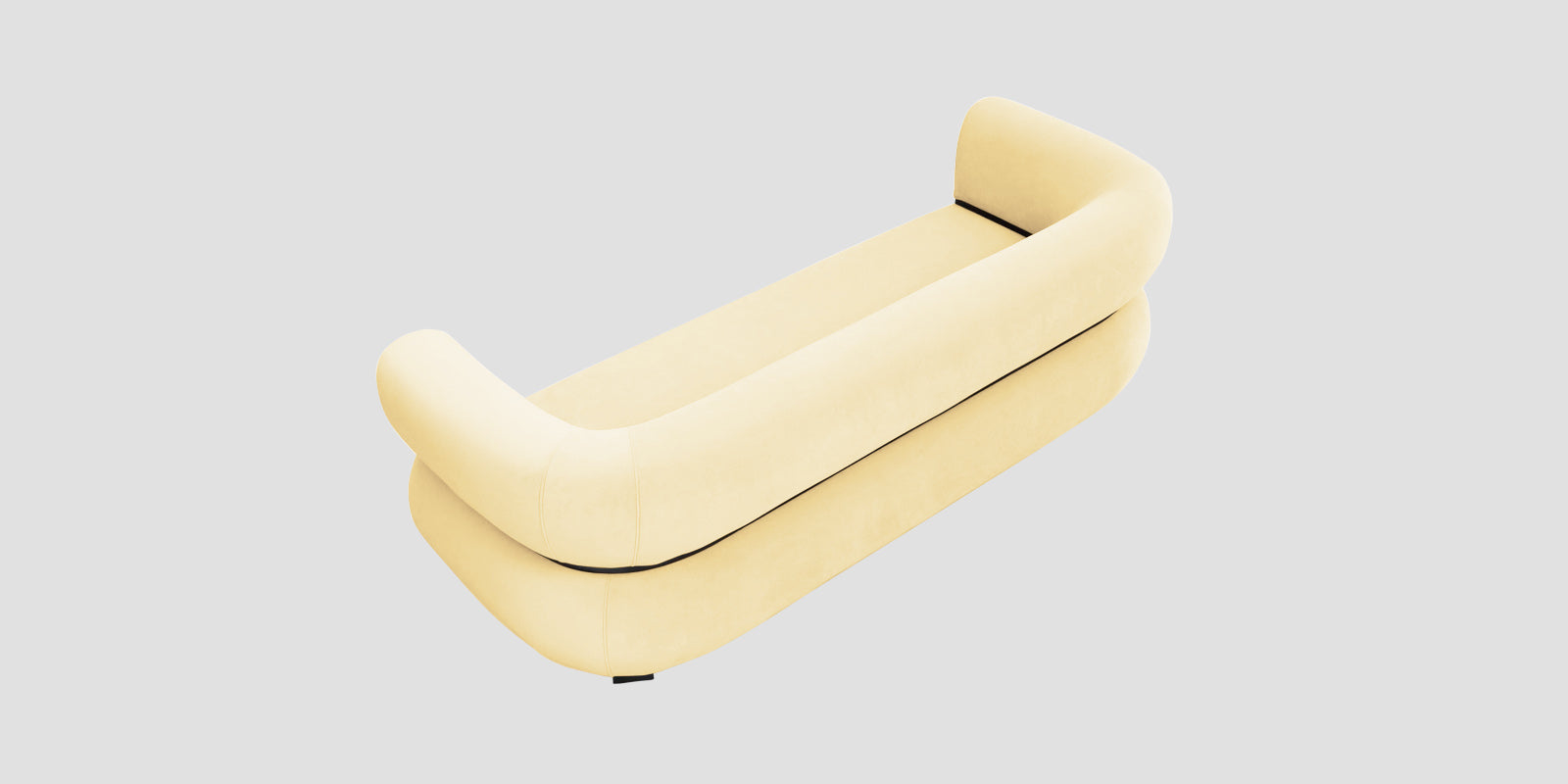 Kula Velvet 3 Seater Sofa In Sandy Beige Colour - Febonic Living