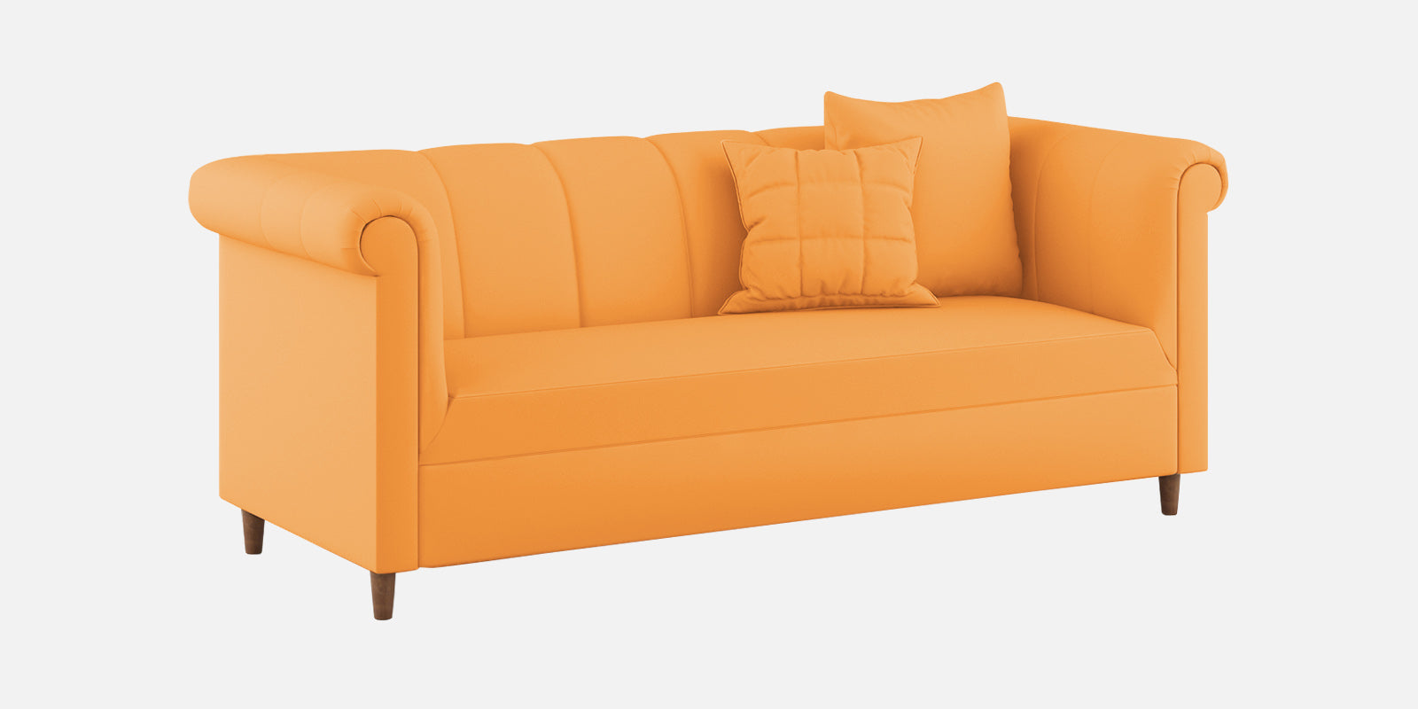 Rubi Velvet 3 Seater Sofa In Tangerine orange Colour - Febonic Living