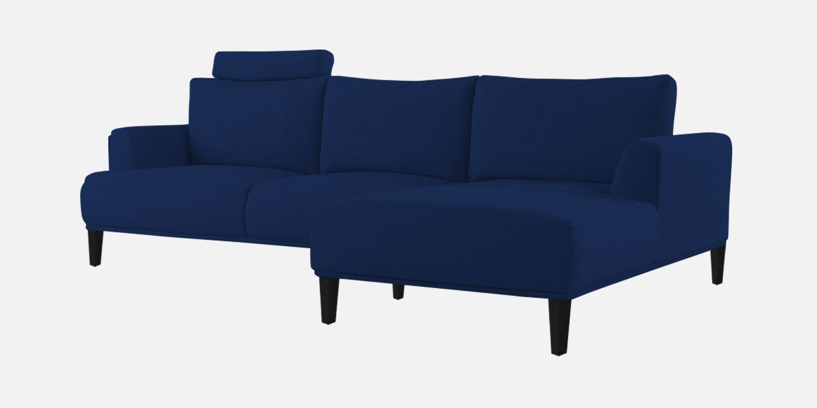 Como Fabric RHS Sectional Sofa (3+Lounger) In Royal Blue Colour - Febonic Living