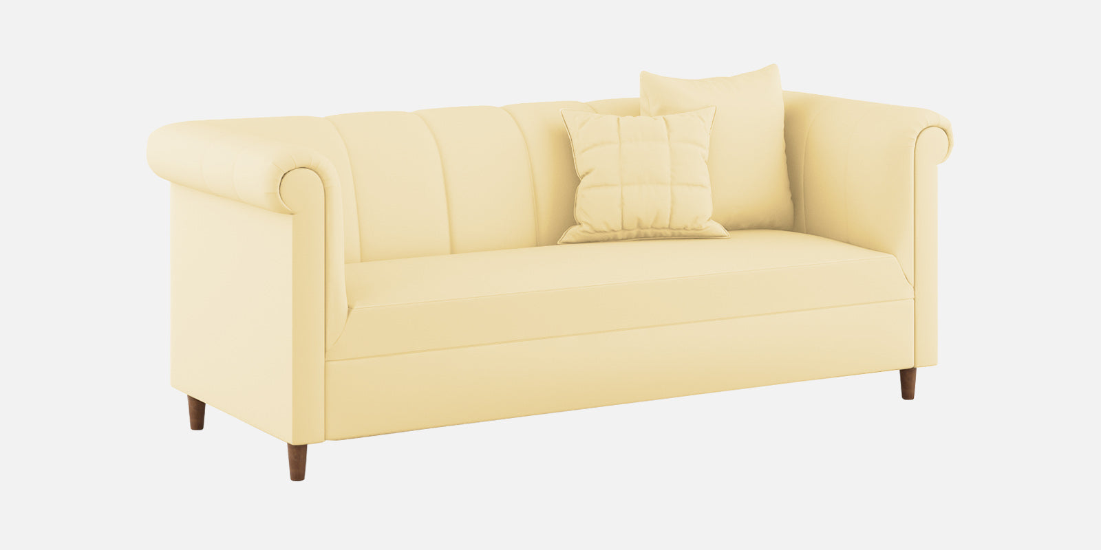 Rubi Velvet 3 Seater Sofa In Sandy Beige Colour - Febonic Living