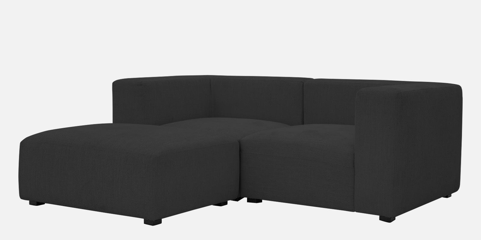 Dora Velvet RHS Sectional Sofa (2+Ottoman) In Davy grey Colour