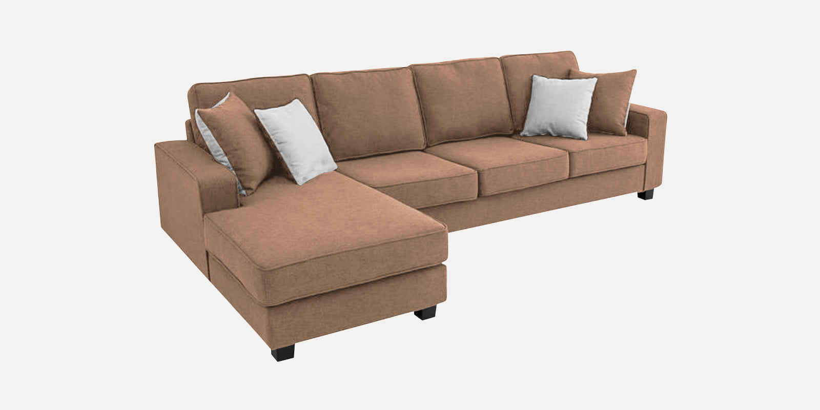 Ladybug Fabric RHS Sectional Sofa (3+Lounger) In Cosmic Beige Colour - Febonic Living