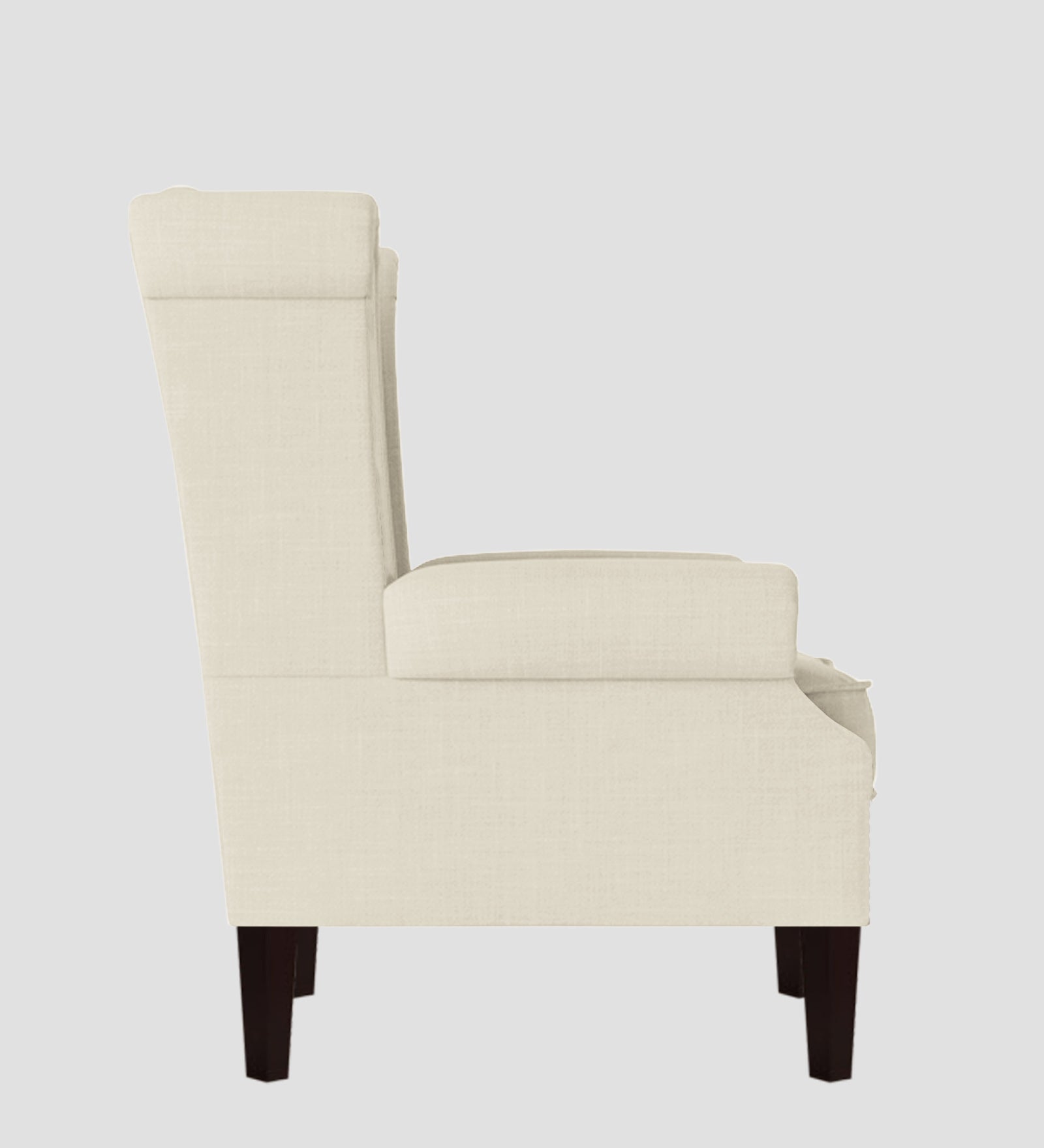 Neyub Fabric Wing Chair In Ivory Cream Colour - Febonic Living