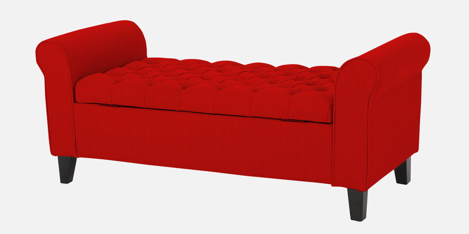 Nowia Fabric 2 Seater Recamier In Ruby Red Colour With Storage - Febonic Living