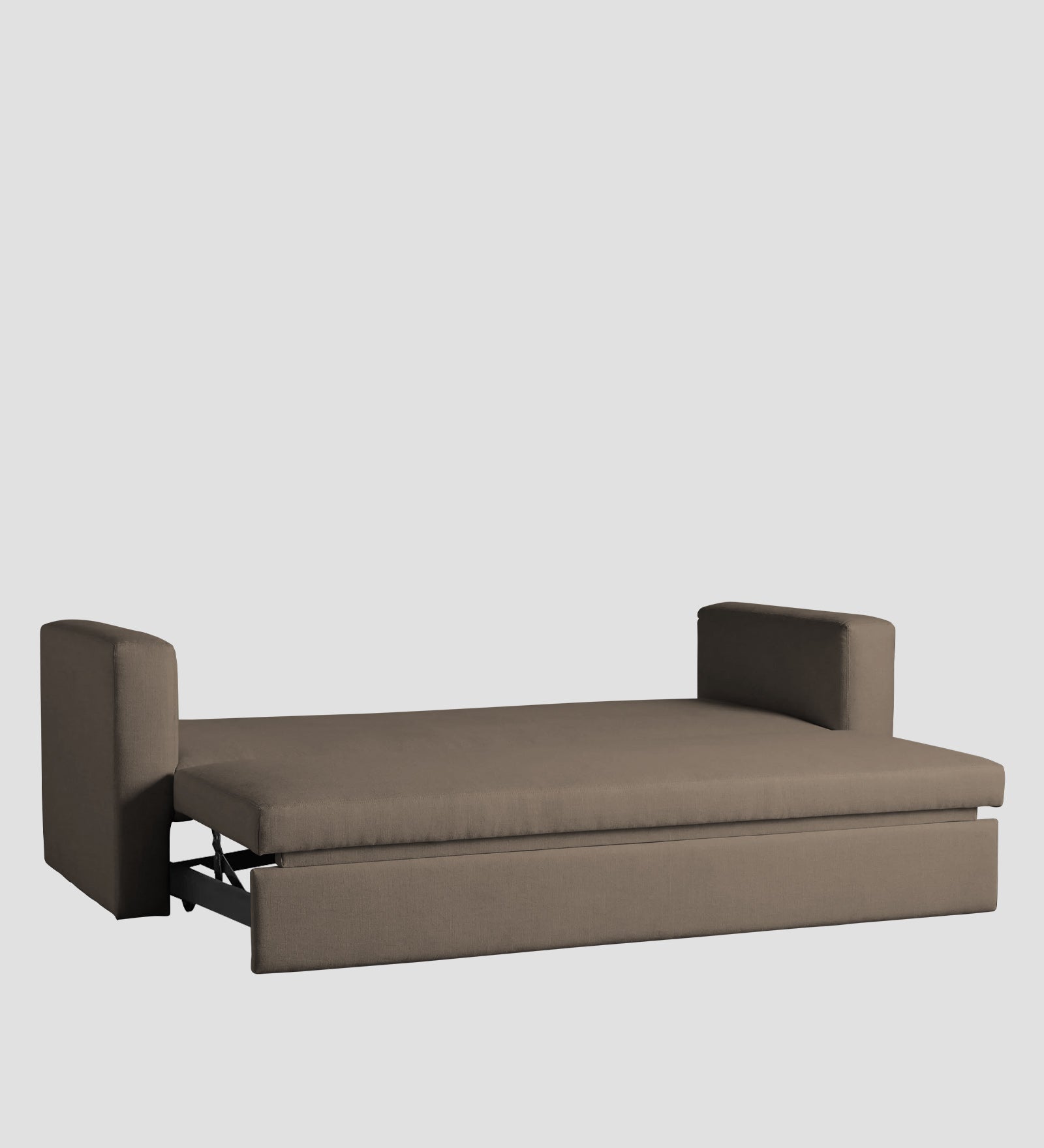 Tosy Fabric 3 Seater Pull Out Sofa Cum Bed In Hazel Beige Colour - Febonic Living