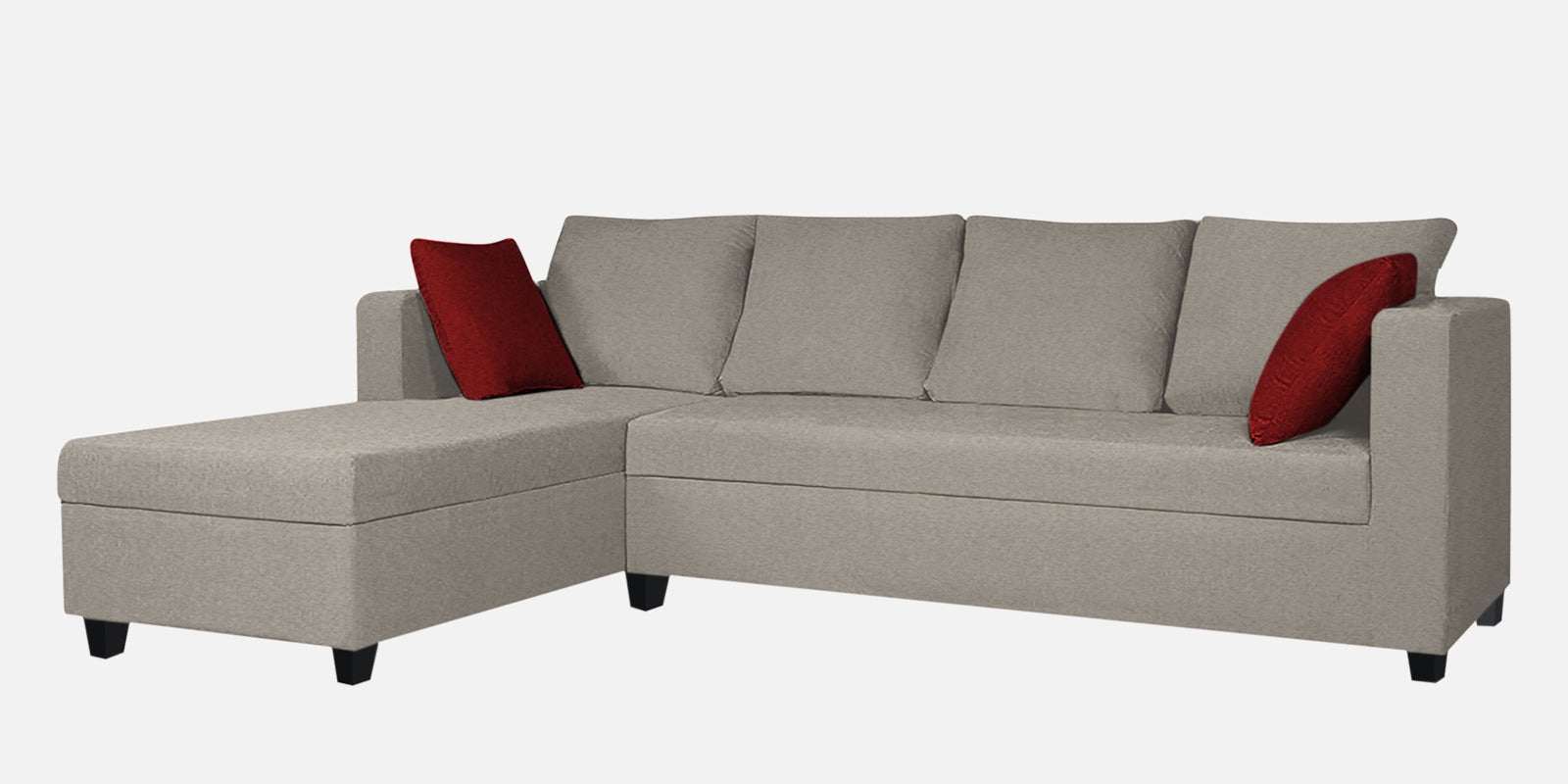 Nebula Fabric RHS Sectional Sofa (3+Lounger) In Ash Grey Colour - Febonic Living