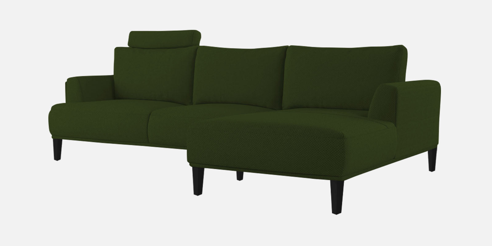Como Fabric RHS Sectional Sofa (3+Lounger) In Light Green Colour - Febonic Living