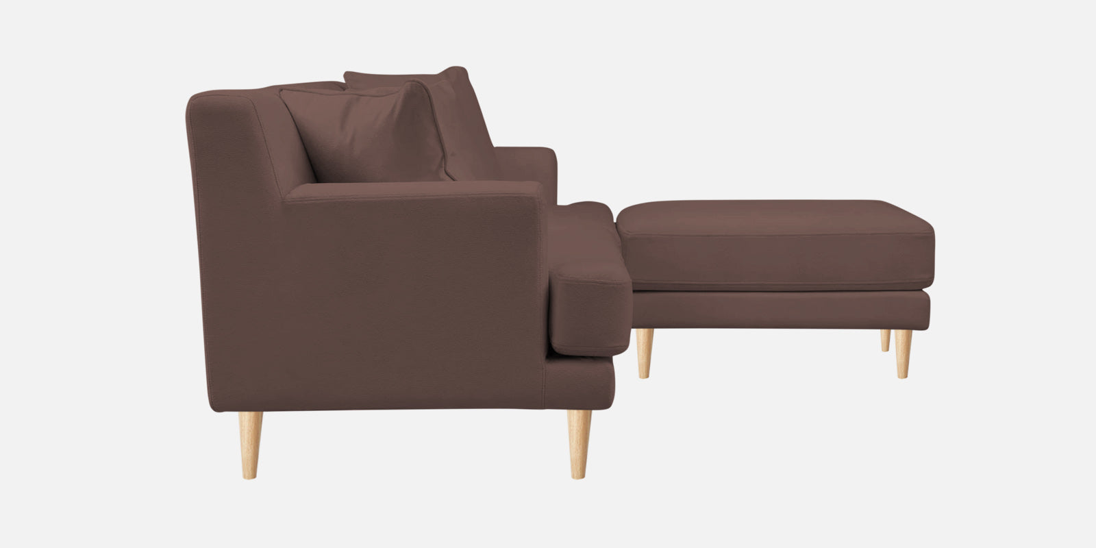 Woody Fabric LHS Sectional Sofa (3+Lounger) In Berry Wine Colour - Febonic Living