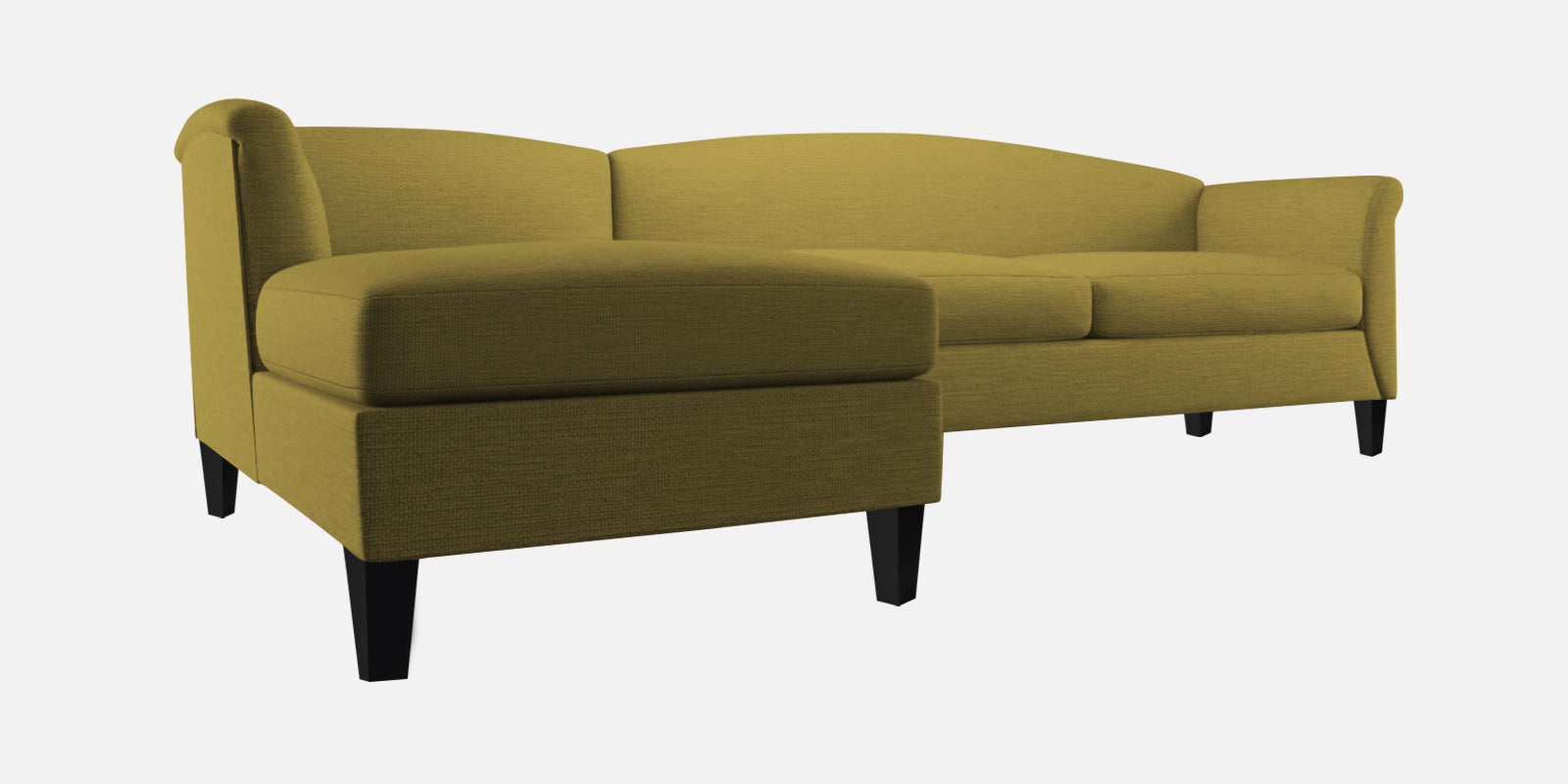 Kimber Fabric RHS Sectional Sofa (3+Lounger) In Parrot Green Colour - Febonic Living