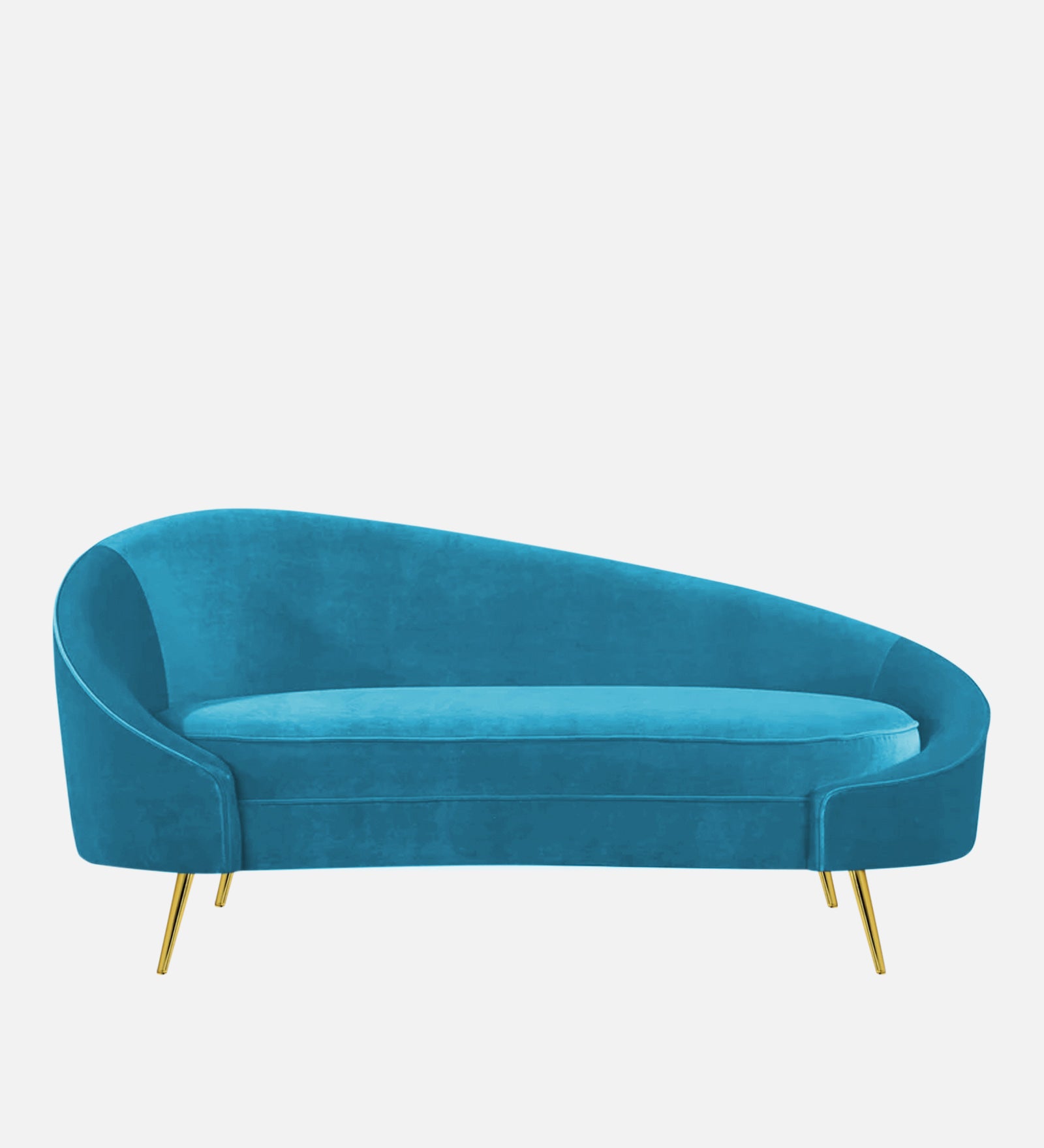 Cely Velvet RHS Chaise Lounger In Aqua Blue Colour - Febonic Living