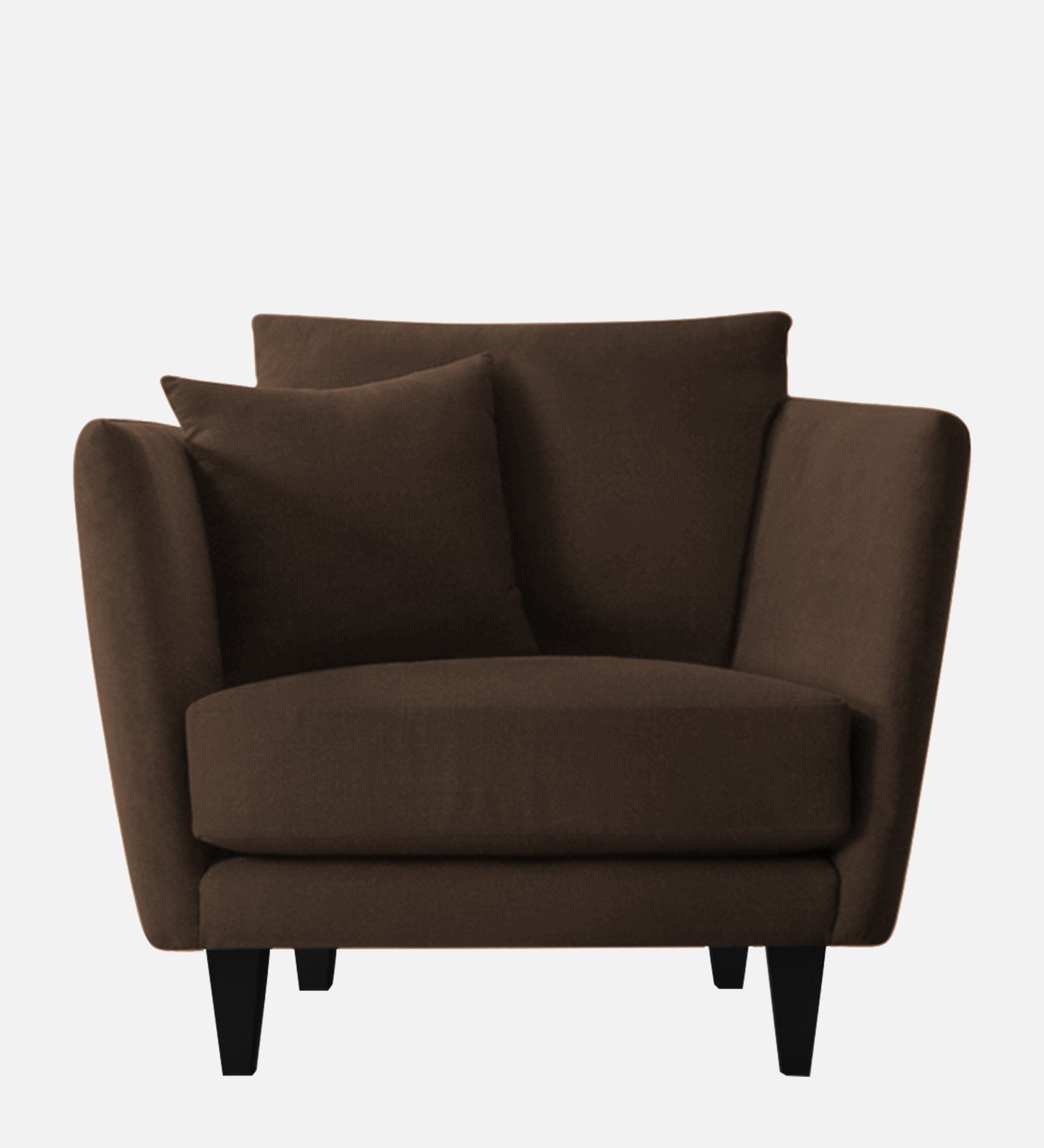Norway Velvet 1 Seater Sofa In Chocolate Brown Colour - Febonic Living