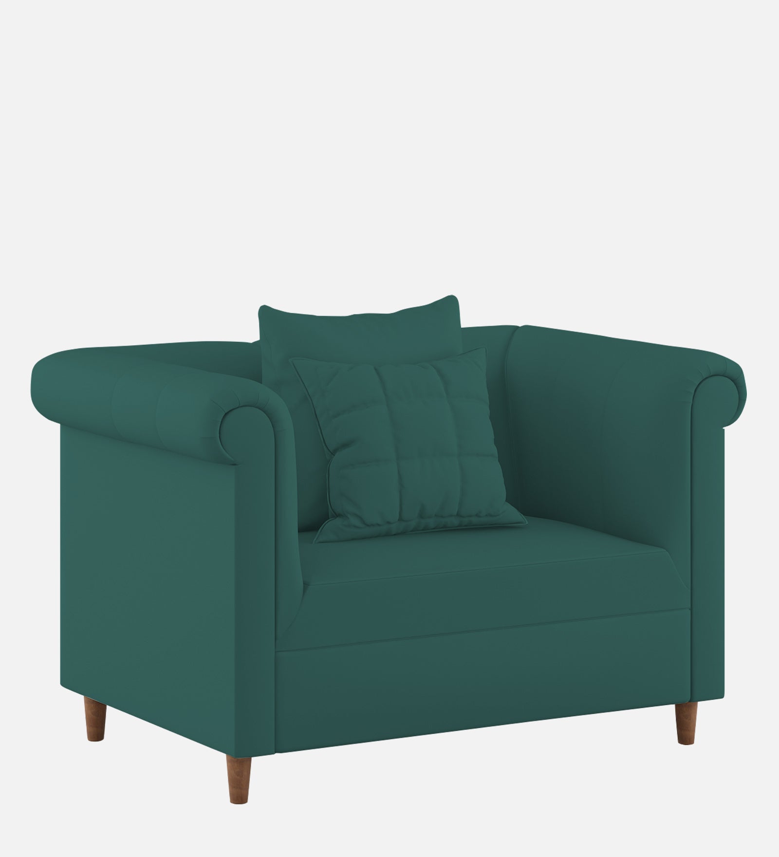 Rubi Velvet 1 Seater Sofa In Pine green Colour - Febonic Living