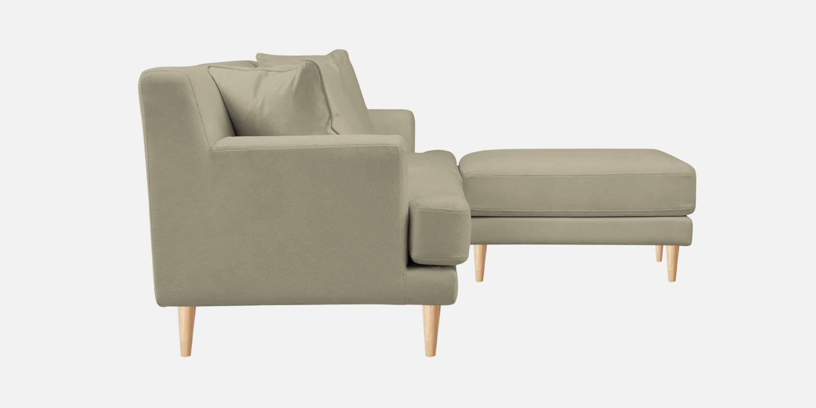 Woody Fabric LHS Sectional Sofa (3+Lounger) In Carnival Beige Colour - Febonic Living
