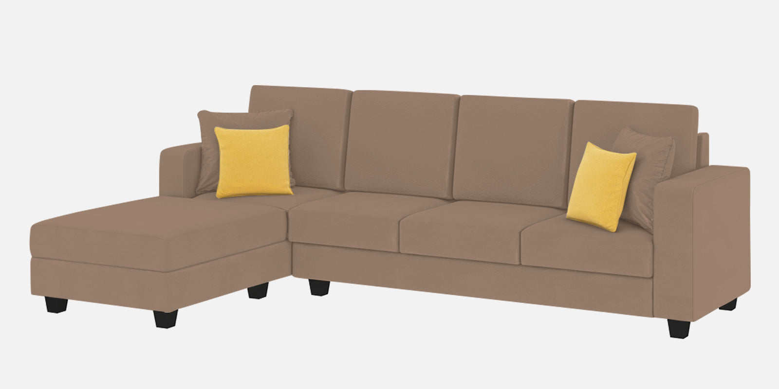 Nabi Fabric RHS Sectional Sofa (3+Lounger) In Cookie Beige Colour - Febonic Living