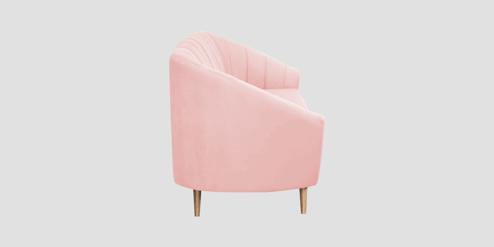 Kaylee Velvet 3 Seater Sofa In Millennial Pink Colour - Febonic Living