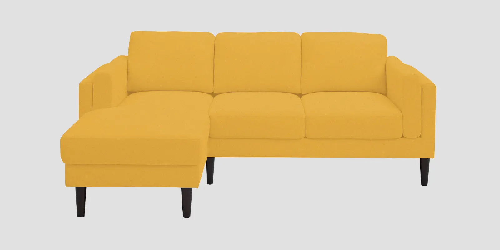Creata Fabric RHS Sectional Sofa (2+Lounger) In Bold Yellow Colour Febonic Living