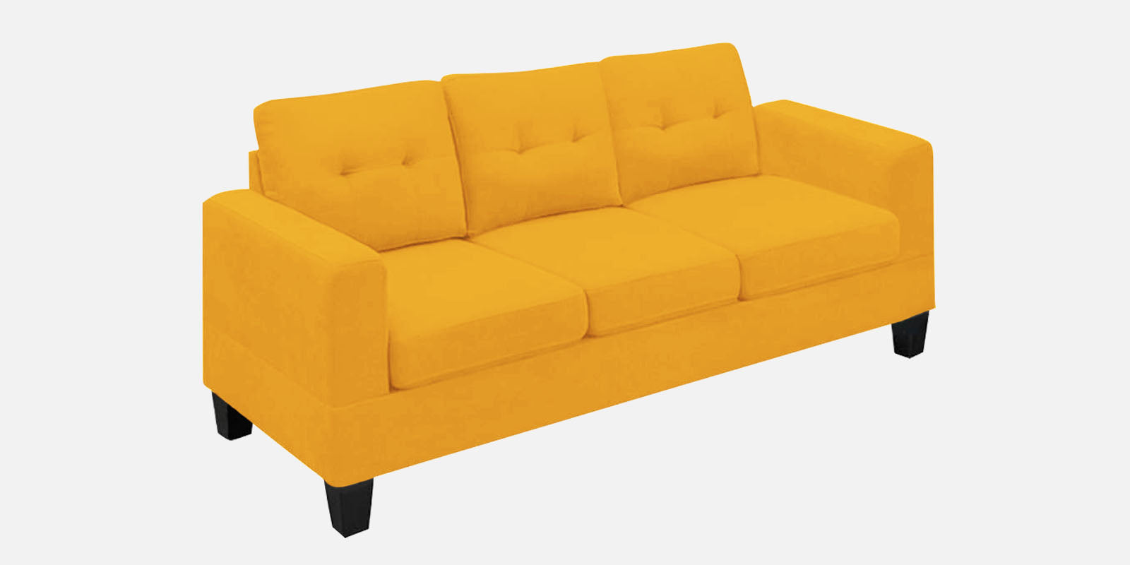 Thomas Fabric 3 Seater Sofa In Bold Yellow Colour - Febonic Living